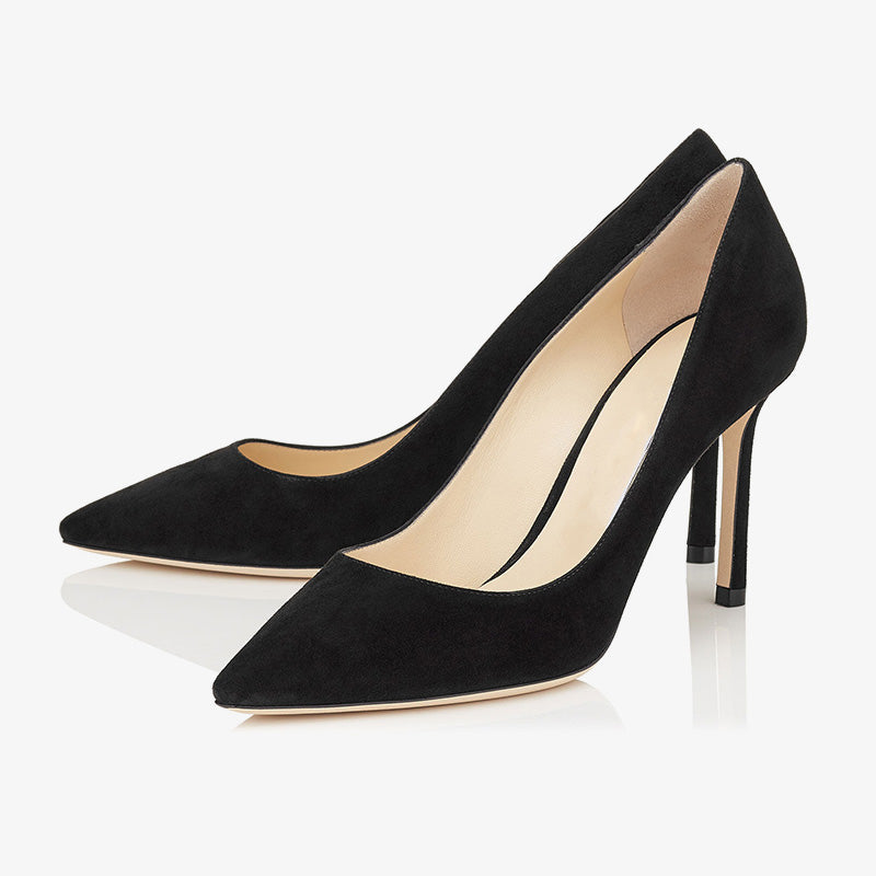 Black Suede Work-to-Evening Pumps