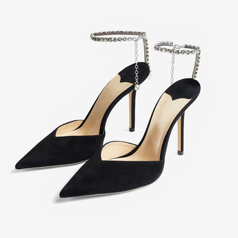 Black Suede Stiletto Pumps