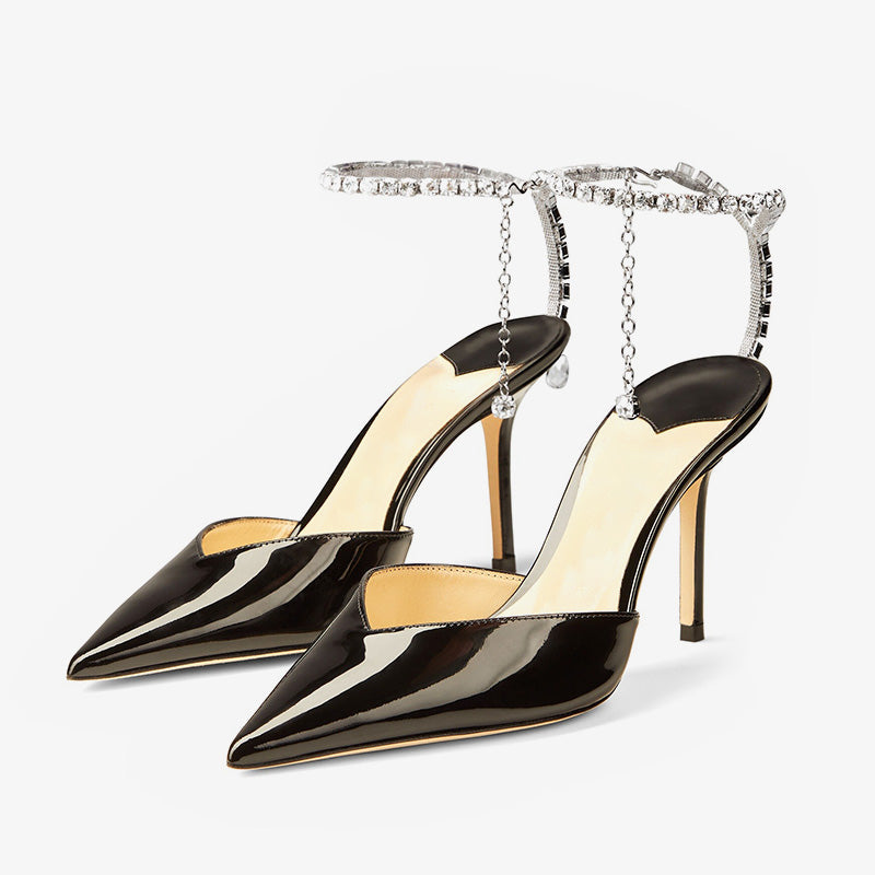 Elegant Black Leather Heels