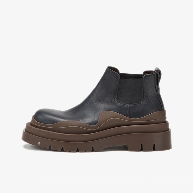 Structured Two-Tone Chelsea Platform Boots – ARNOHERITAGE